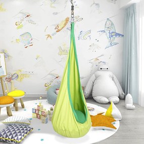 Dětské závěsné houpací křeslo NOKEL zelené