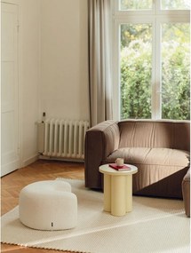 Béžový taburet z textílie buklé Ü – noo.ma