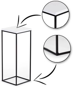 STOJAN NA KVETINÁČ SIMPLE 80X24X24 CM ČIERNA/BIELA