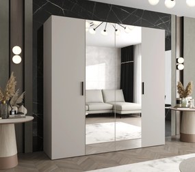 Šatníková skriňa 200 cm Borry 2 (kašmír + čierna). Akcia -20%. Vlastná spoľahlivá doprava až k Vám domov. 1125830