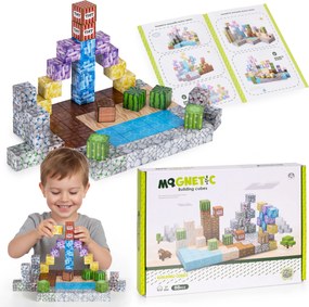 MULTISTORE Magnetické kocky 88 dielov s magnetmi – stavebnica pre deti od 3 rokov