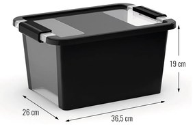 Úložný box z recyklovaného plastu s vekom, veľkosť S - 11 l, 19x36,5x26 cm