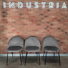 Jedálenská stolička FARGO zamatová, čierna / grafitová