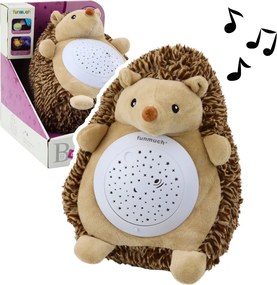 LEAN Toys Plyšový ježko na spanie Light Sound Brown