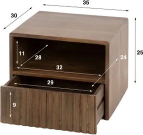 Nočný stolík 30-11 Carve Drevo Acacia  - Komfort-nábytok