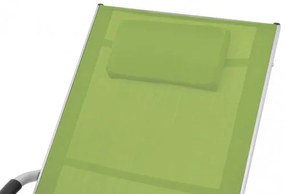 vidaXL Záhradné ležadlo s vankúšom, hliník a textilén, zelené-
