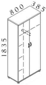 Šatníková skriňa Visio 80 x 38,5 x 183,5 cm, buk