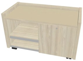 Mobilný kontajner Verno 100 x 50 cm so sklom, pravý, agát / vanilka