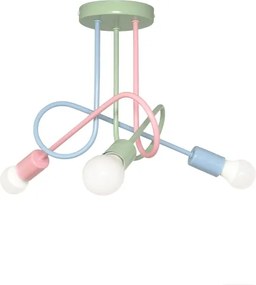 Prisadený luster OXFORD 3xE27/15W/230V zelená/ružová/modrá