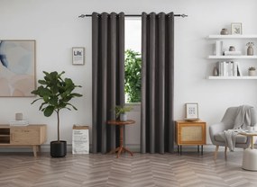 Zatemňovacia DUNES 140x250 cm, tmavosivý Zavesenie: Kovové krúžky