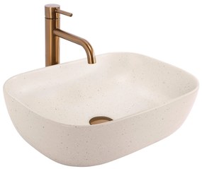 Rea Belinda Sandy, umývadlo na dosku 465x300x135 mm, imitácia kameňa-béžová, REA-U4000