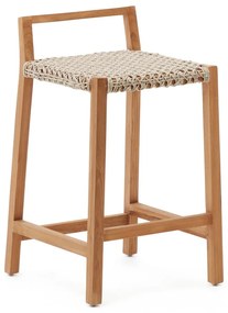 Drevená záhradná barová stolička v prírodnej farbe Giverola – Kave Home