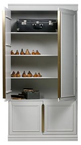 Svetlosivá šatníková skriňa z borovicového dreva 110x215x44 cm Organize – WOOOD