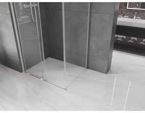Mexen Velar, sprchový kút s posuvnými dverami 110 x 85 cm, 8mm číre sklo, brúsená oceľ, 871-110-085-01-97