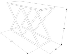 Konzolový stolek ZEGNA C 120 cm stříbrný