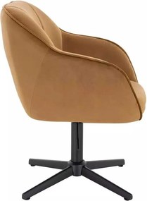 LuxuryForm DESIGN Stolička AVOLA VELUR na čiernom kríži - medová