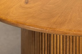 Jedálenský stôl TRES 120 cm okrúhly mangové drevo hnedý s úložným priestorom