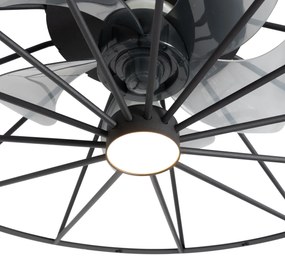 Stropný ventilátor čierny 62 cm vrátane LED stmievateľný s diaľkovým ovládaním - Yaran
