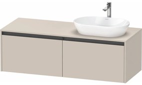 DURAVIT Ketho 2 závesná skrinka pod umývadlo na dosku (umývadlo vpravo), 2 zásuvky, 1400 x 550 x 459 mm, taupe matná, K24888R91910000