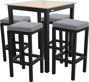 Doppler EXPERT WOOD, svetlý antracit, barové stoličky, 4+1