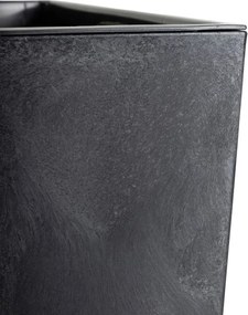 PLASTOVÝ KVETINÁČ FLORE 30,5X29,5X29,5 CM IMITÁCIA BETÓNU ČIERNA