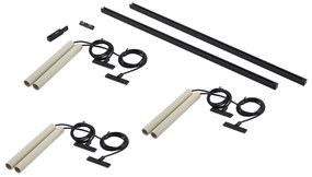 Moderný koľajnicový systém s 6 závesnými svetlami béžový s čiernou 1-fázový - Slimline Keno