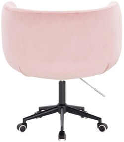 LuxuryForm DESIGN Kreslo MONTANA VELUR na čiernej podstave s kolieskami - ružové