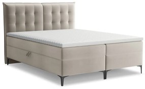 Taupe boxspring posteľ s úložným priestorom 160x200 cm Mikana – Makamii