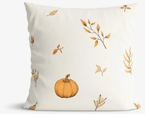 Goldea bavlnená obliečka na vankúš - jesenné tekvice a lístky 30 x 50 cm