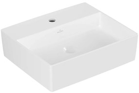 VILLEROY &amp; BOCH Memento 2.0 obdĺžnikové umývadlo na dosku s otvorom, bez prepadu, 500 x 420 mm, biela alpská, s povrchom CeramicPlus, 4A0751R1