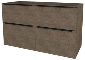 Mereo, Mereo Mailo, kúpeľňová skrinka 121 cm, čierne madlo, Multidecor, Betón Chicago tmavosivý, MER-CN593SBBCS2
