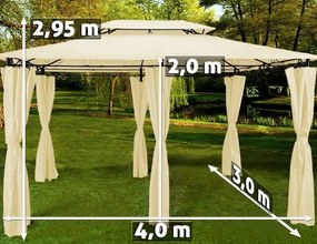 Záhradný Altánok Pavilón TOPAS 4x3m béžová