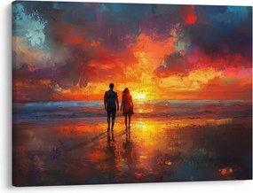 Obraz - Prechádzka na pláži (70x50 cm)