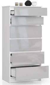 Komoda K60 6SZ CLP metalická lesk