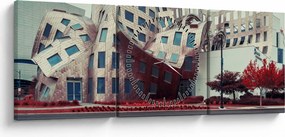 Obraz - architektonická stavba (s hodinami) (90x30 cm)