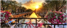 Obraz - Východ slnka v Amsterdame (120x50 cm)