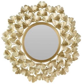 DekorStyle Nástenné zrkadlo GINKGO BILOBA 52 cm zlaté