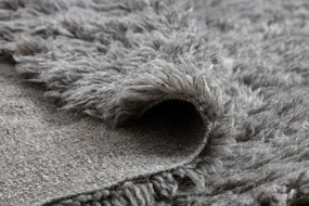 Koberec FLOKATI vlna kruh sivý