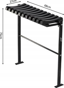 Garden Line SKLADACIA LAVICA, DĹŽKA 68 CM, S OPOROU PRE NOHY – ČIERNA *8282