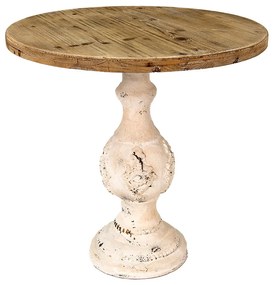 Drevený antik odkladací stôl Vionia - Ø 75*75 cm