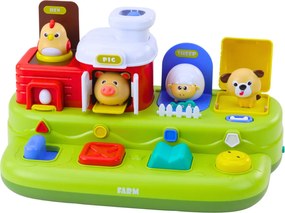 LEAN Toys Interaktívna vzdelávacia hračka pre batoľatá Pop-Up Animal Farm