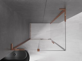 Mexen Velar L, sprchový kút s posuvnými dverami 100 x 80 cm, 8mm číre sklo, ružové zlato, 871-100-080-03-60