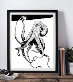 Poster Kraken - Poster 50x70cm + čierny rám (71,8€)
