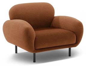 Terakotové kreslo z textílie buklé Poppy – Micadoni