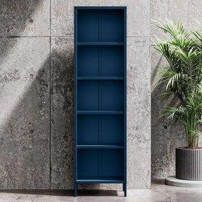 Knižnica do obývačky MARIO, 500 x 1800 x 350 mm, Modern: tmavomodrá farba