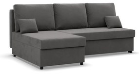 Rohová rozkladacia sedacia súprava DELI Sivá