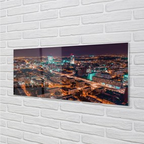 Obraz na akrylátovom skle Varšava mesto nočné panorama 120x60 cm