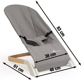 PETITE&MARS - Detské ležadlo CALMY šedá