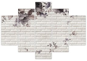 Obraz múru s kyticou (150x105 cm)