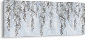 Obraz - Vŕbové vetvičky v modrom pozadí (120x50 cm)
